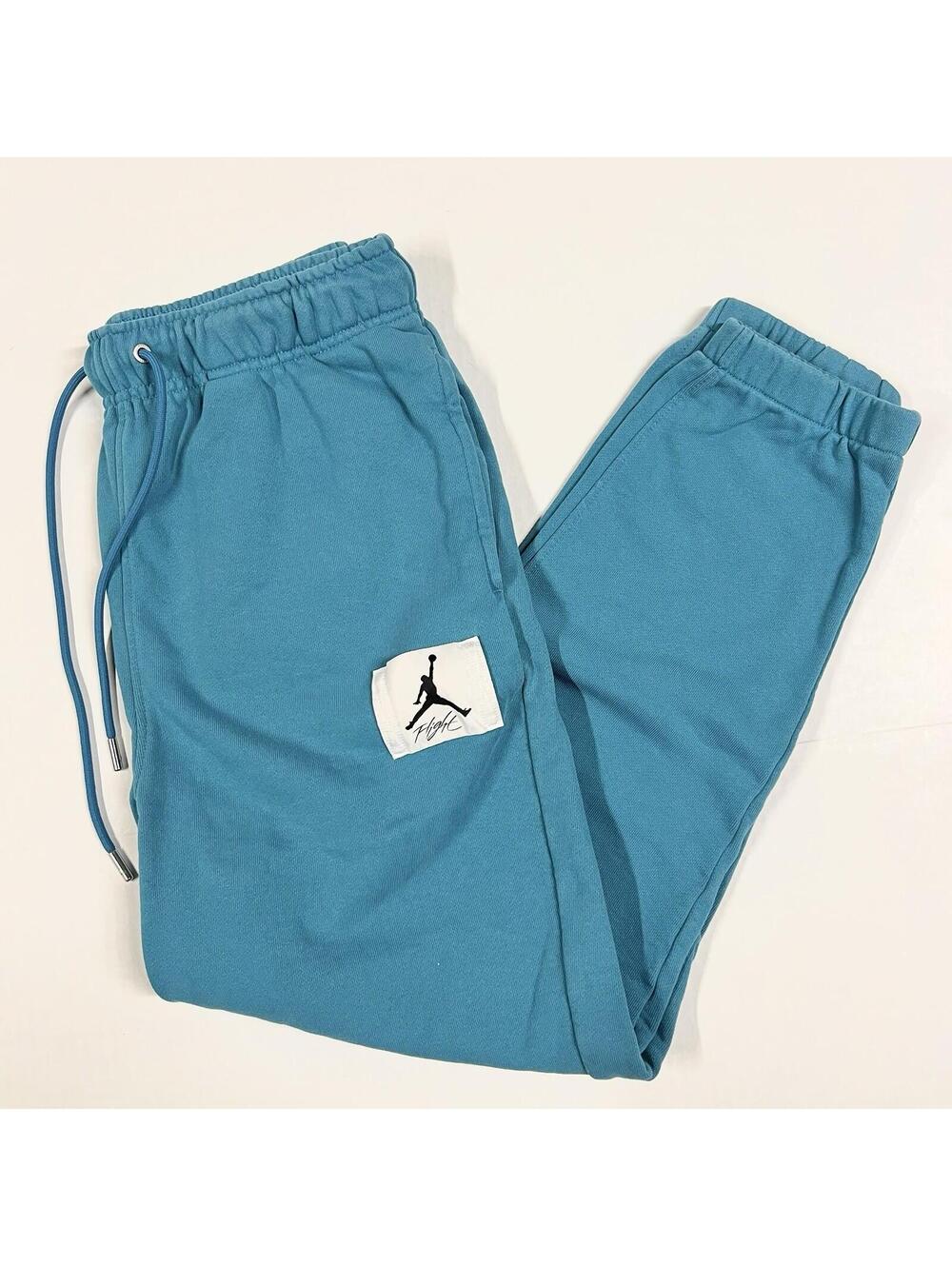 Jordan Jogger Pants Mens Sz M Blue Teal Essentials Statement Fleece DA9812-474